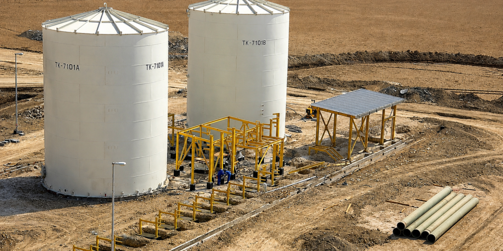 Industrial Tanks in the Desert